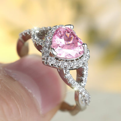 Amour Twist Halo Ring | White Gold