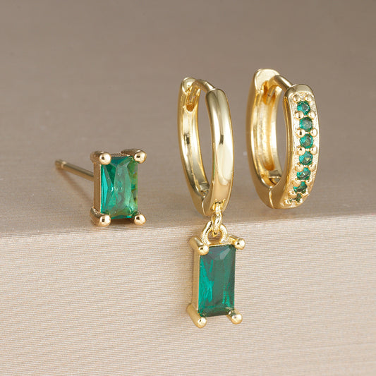 Cubic Zirconia Emerald Green | Gold