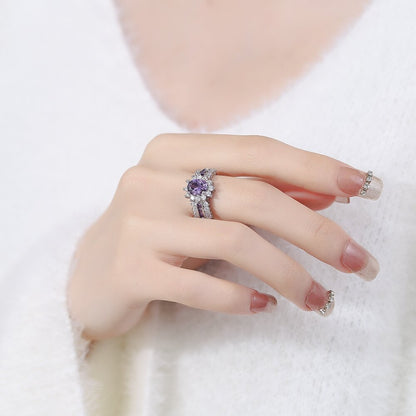 Amethyne Twilight Crown Ring | White Gold