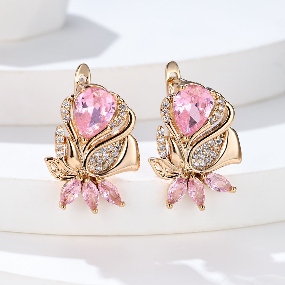 Amorette Rosepetal Earrings | Rose Gold