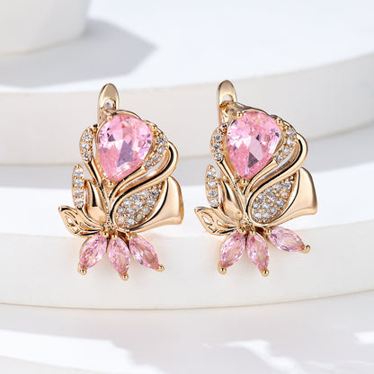 Amorette Rosepetal Earrings | Rose Gold