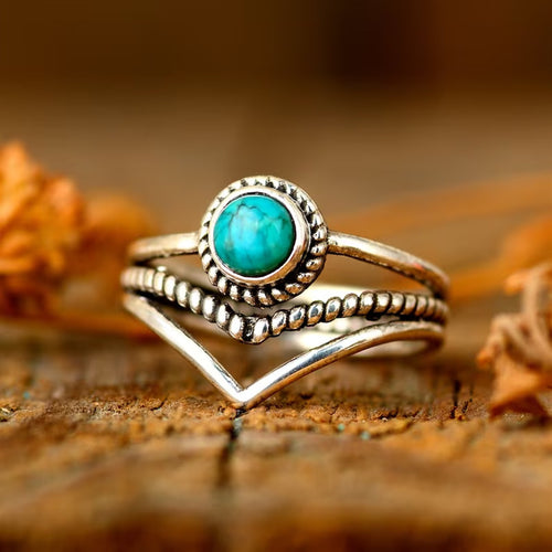 Velora Turquoise Beaded Ring | Gold