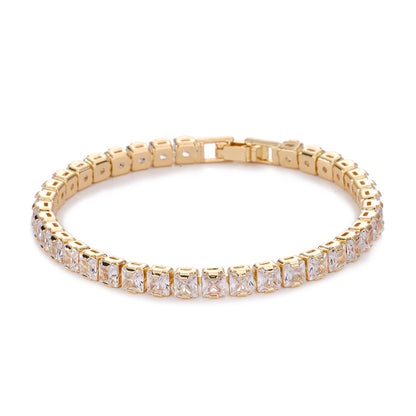 Square Tennis Bracelet | Gold