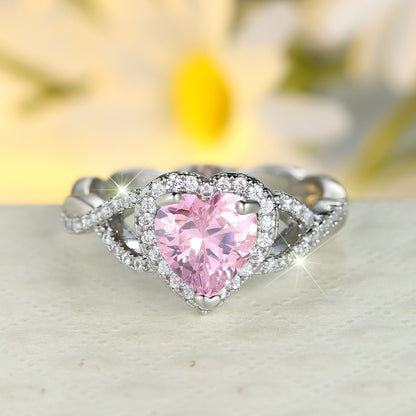 Amour Twist Halo Ring | White Gold