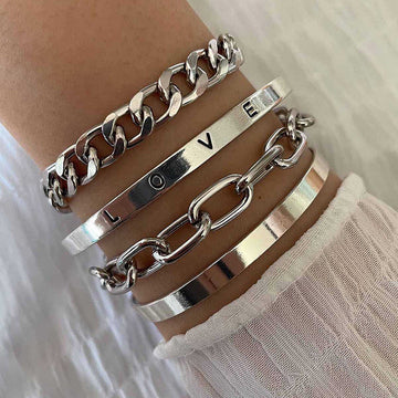 Juego de pulseras Elan Mercer | Oro blanco