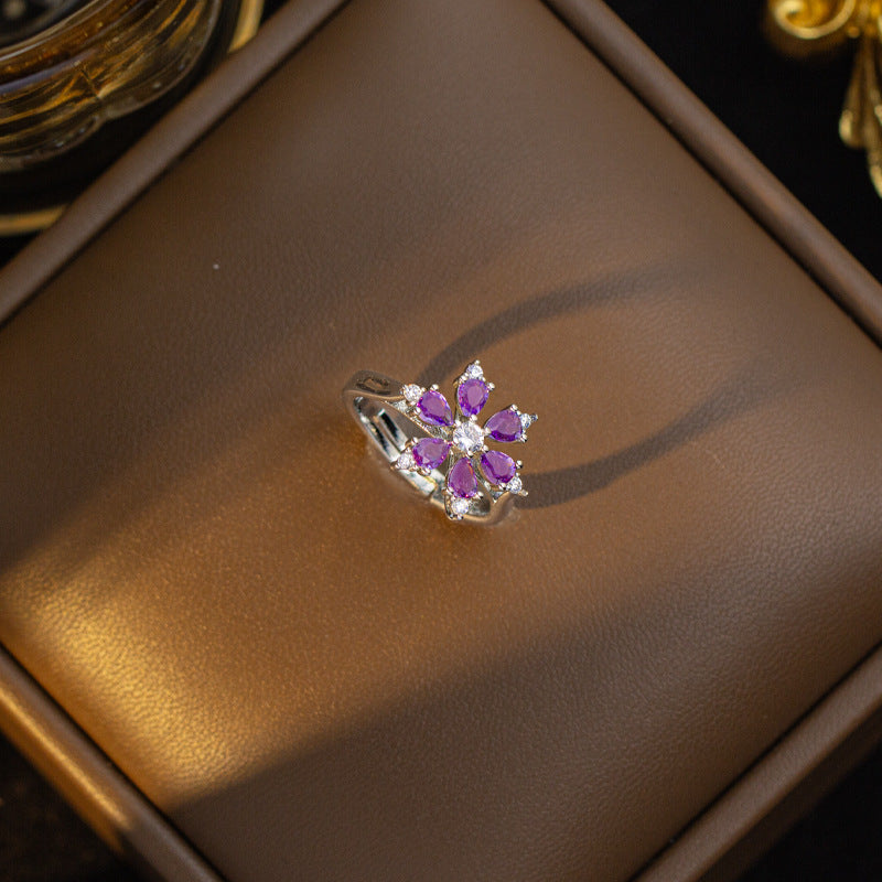 Amethyst Bloom Jewelry Set | White Gold