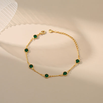 Emerald Link Chain Bracelet | Gold