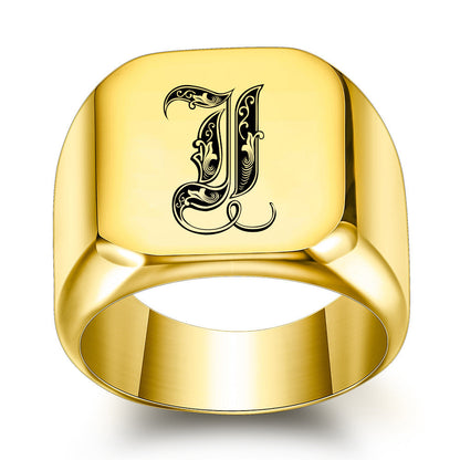Classic Noble Initial Ring | Gold
