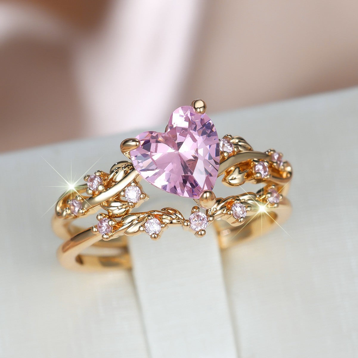 Petalheart Garden Ring Set | Gold