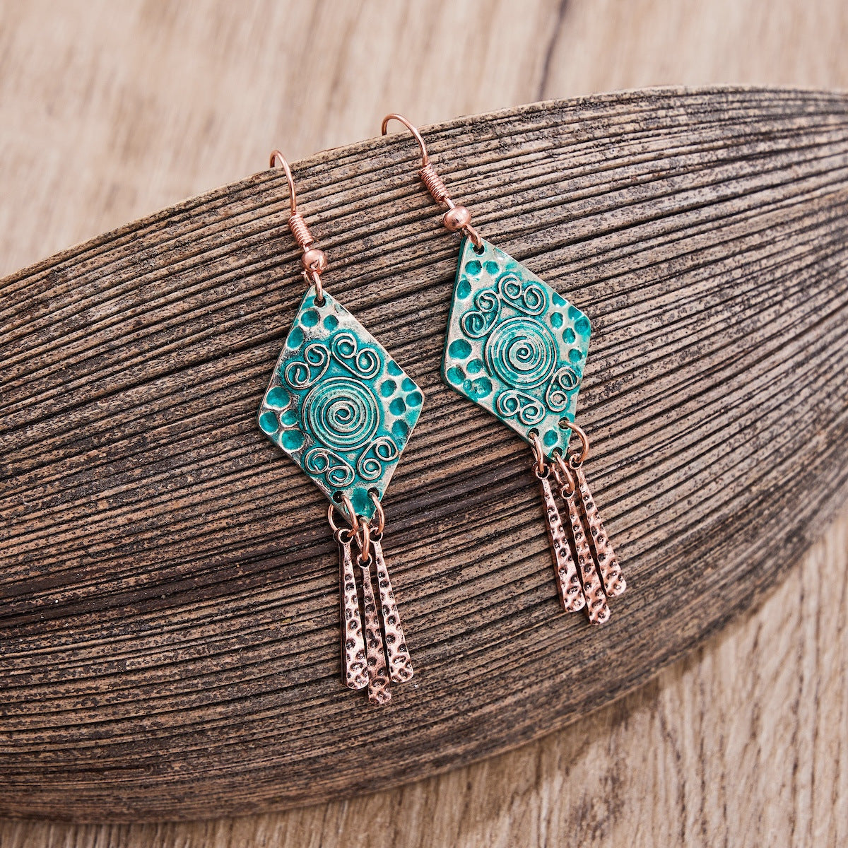 Odessa Spiral Copper Earrings