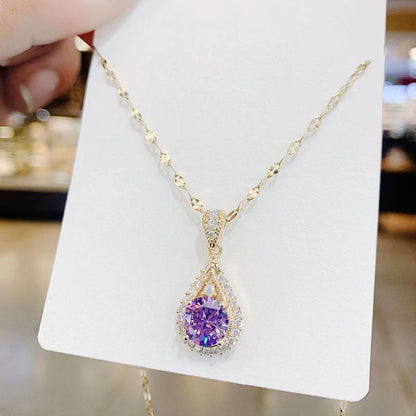 Lavena Halo Pendant Necklace | Gold