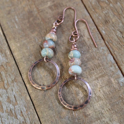 Misty Orb Copper Earrings