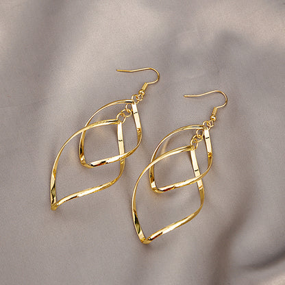Minimalist Layered Drop Earrings | Gold