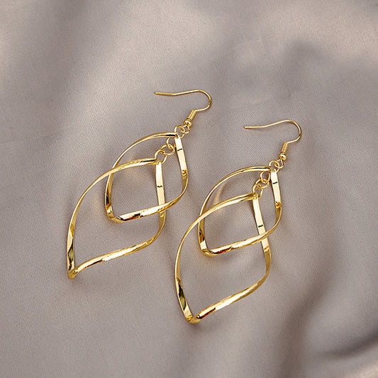 Minimalist Layered Drop Earrings | Gold