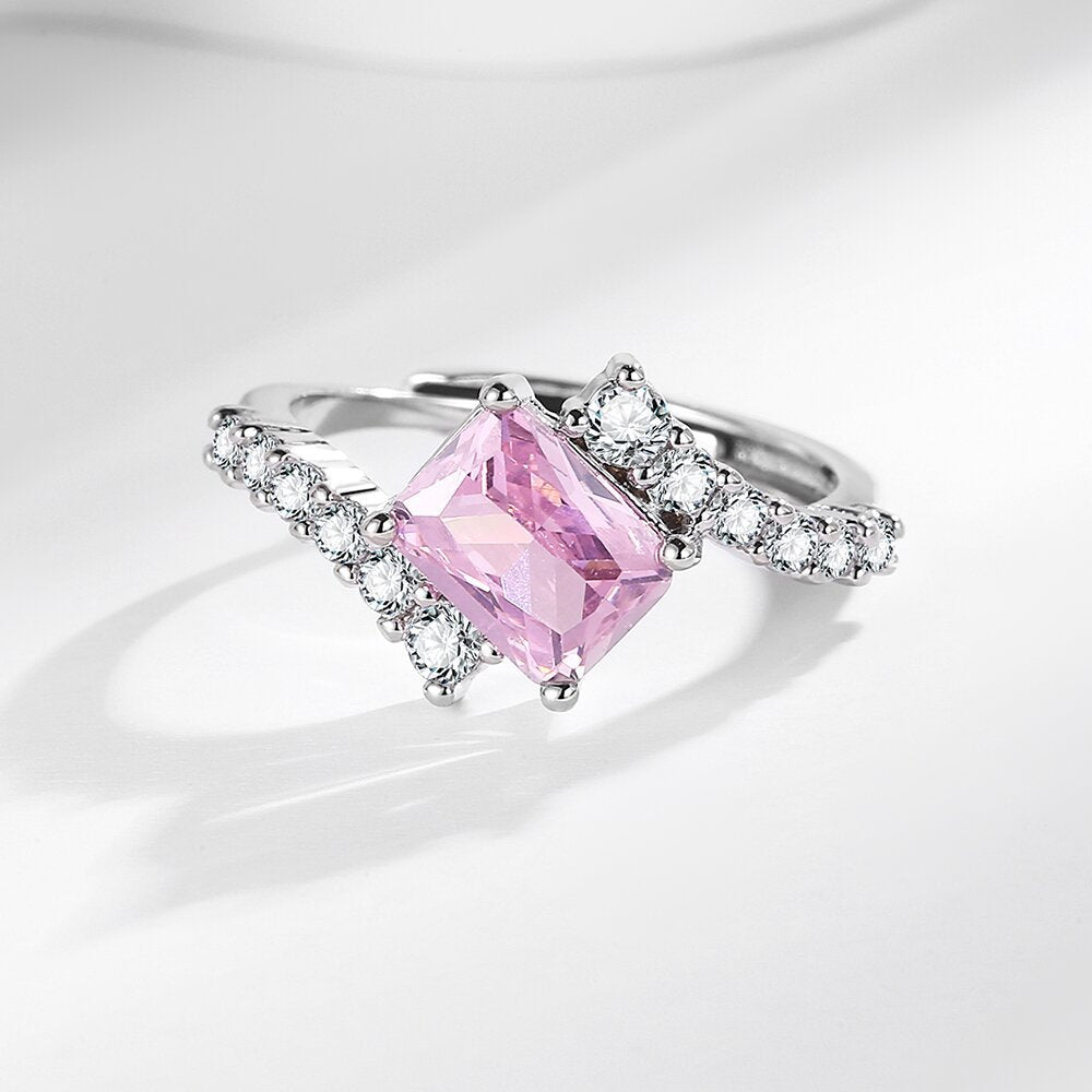 Pink Sapphire Vertex Ring | White Gold