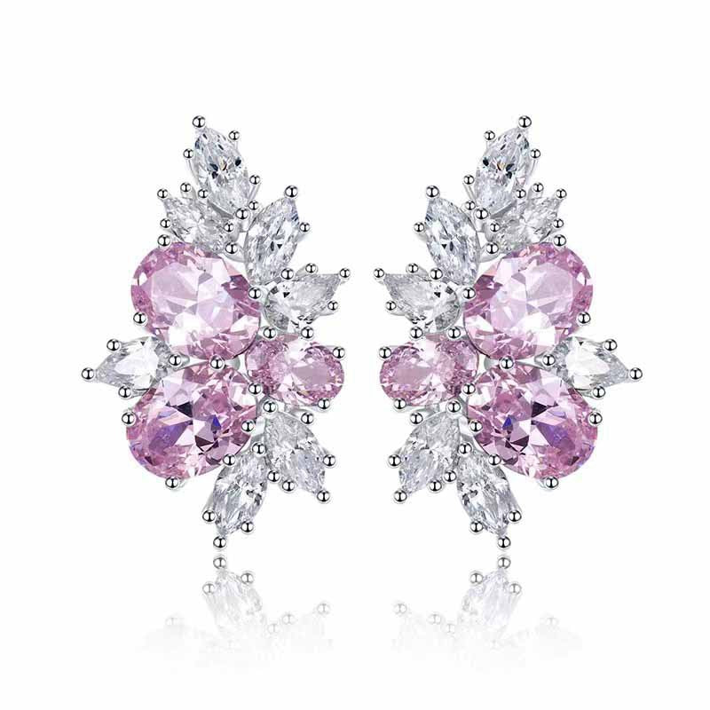 Lyra Blushbloom Earrings | White Gold