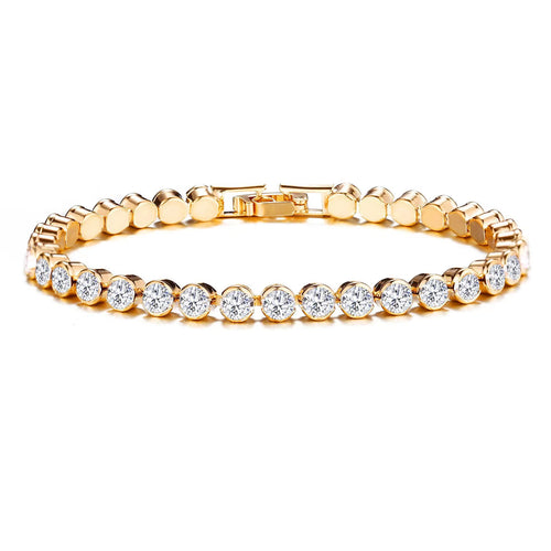 Round Cut Tennis Bracelet | Gold