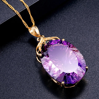 Amethyst Imperial Oval Necklace | Gold