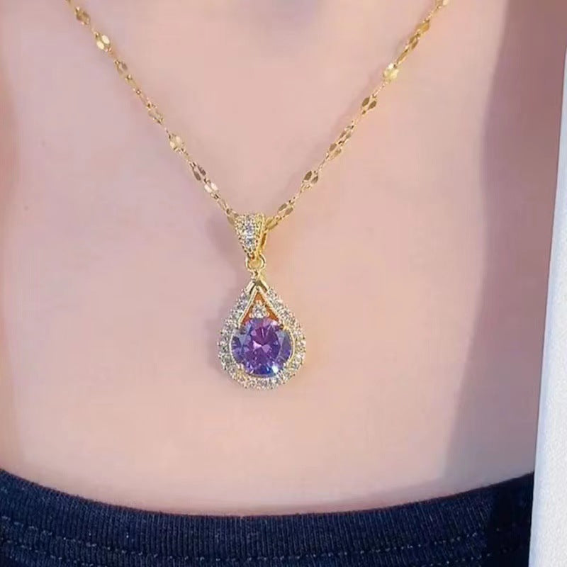Lavena Halo Pendant Necklace | Gold
