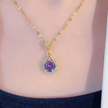 Lavena Halo Pendant Necklace | Gold