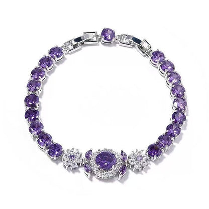 Velmira Crown Tennis Bracelet | White Gold