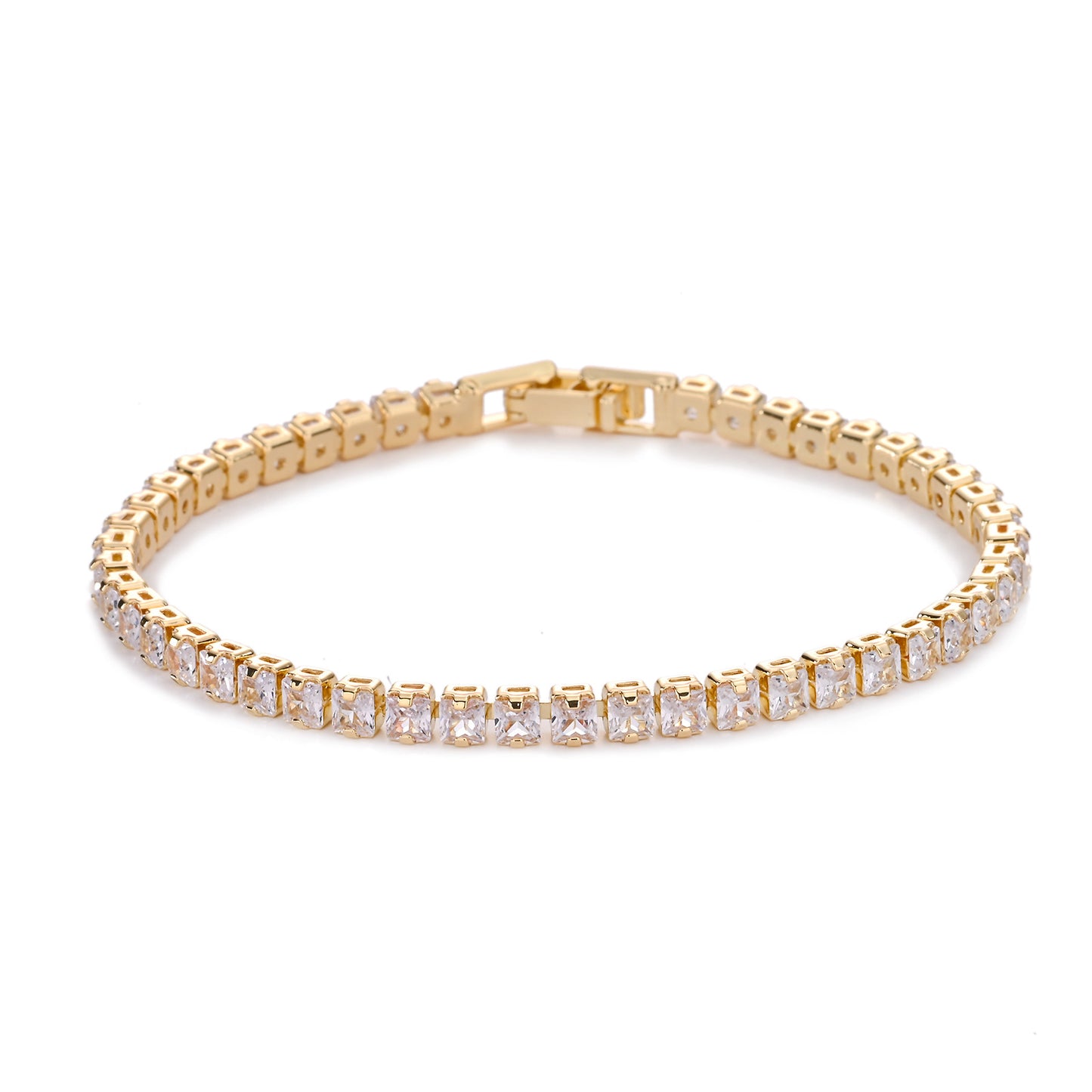 Square Tennis Bracelet | Gold