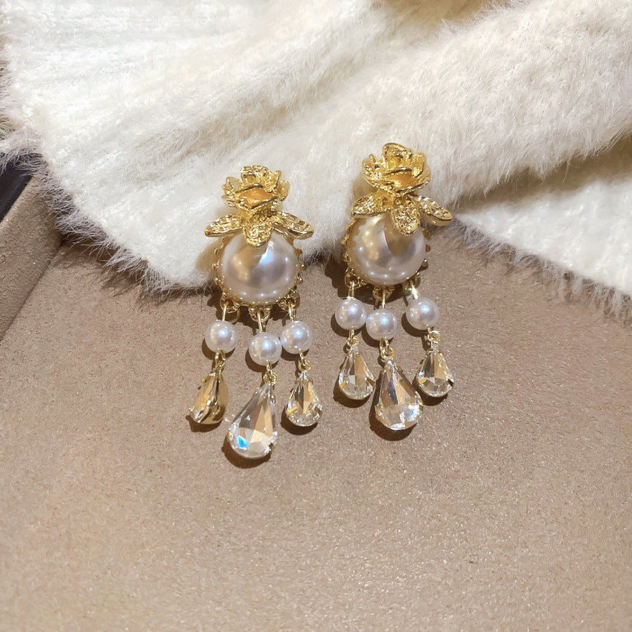 Ivoria Pearl Dew Drop Earrings | Gold