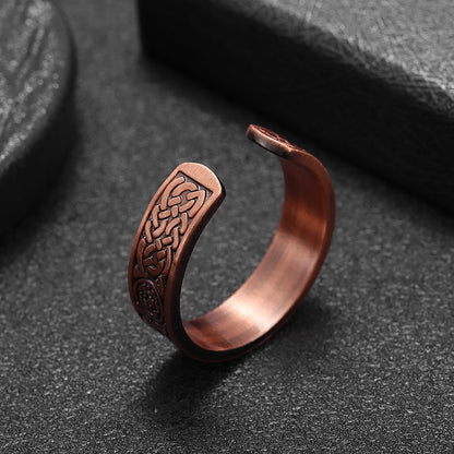 Runic Weave Copper Ring