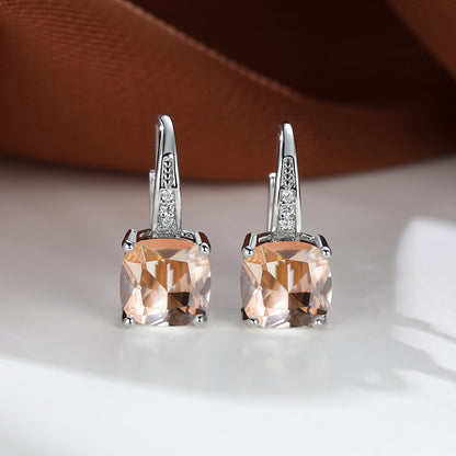 Mystic Stone Hoop Earrings | White Gold