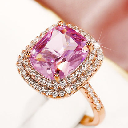 Cushion Pink Sapphire Ring | Gold