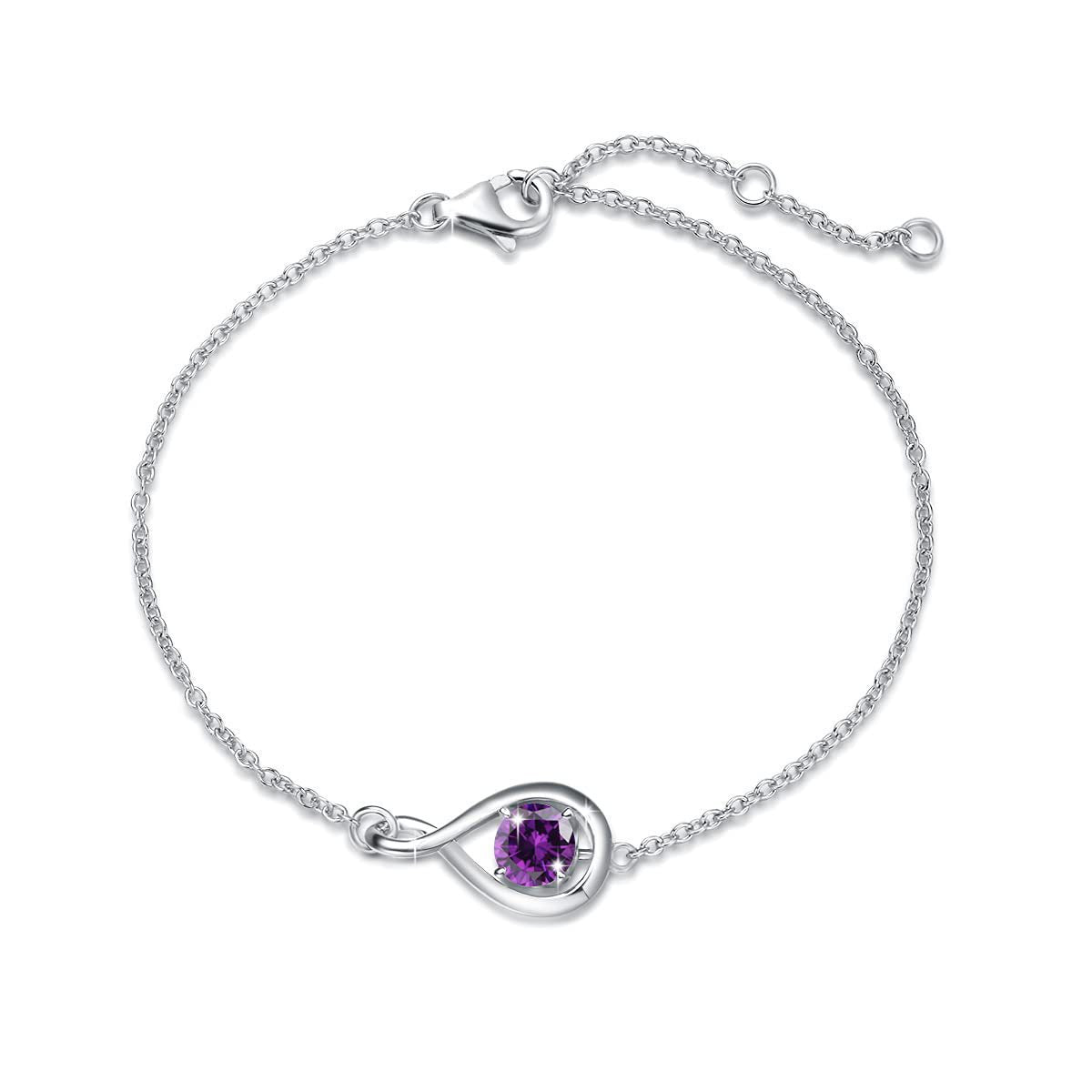 Amethyst Infinity Bracelet | White Gold