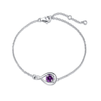 Amethyst Infinity Bracelet | White Gold