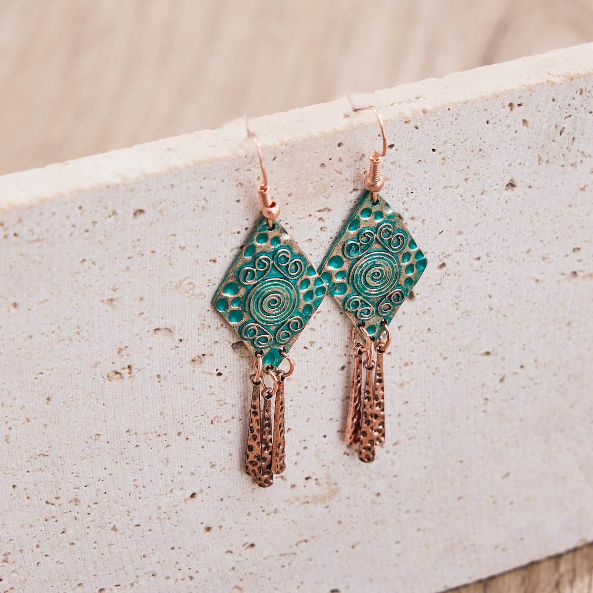 Odessa Spiral Copper Earrings