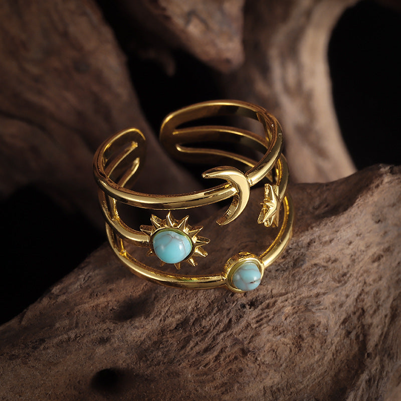 Soluna Turquoise Orbit Ring | Gold