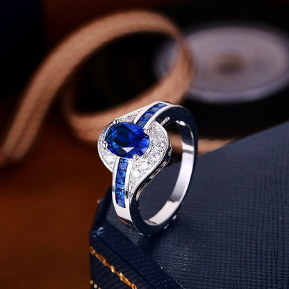 Sapphire Flow Ring | White Gold