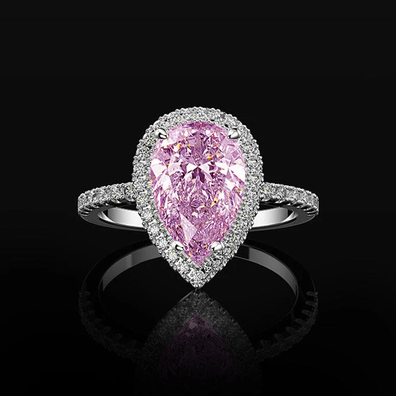 Teardrop Pink Sapphire Ring | White Gold