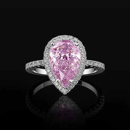 Teardrop Pink Sapphire Ring | White Gold