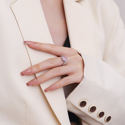 Pink Sapphire Vertex Ring | White Gold