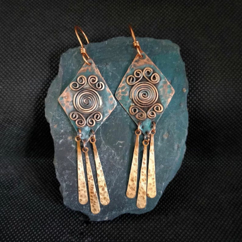 Odessa Spiral Copper Earrings