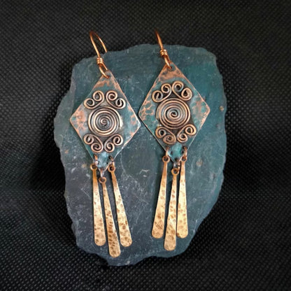 Odessa Spiral Copper Earrings