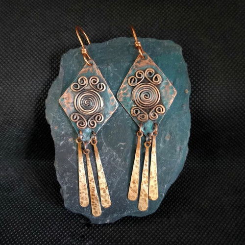 Odessa Spiral Copper Earrings