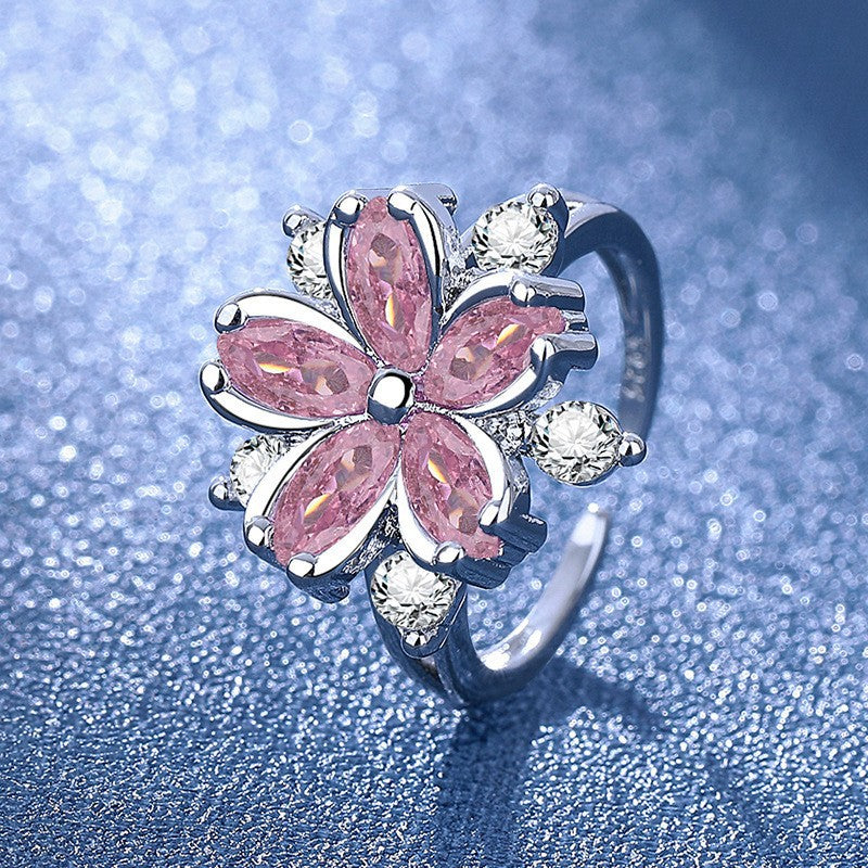 Cherry Blossom Ring | White Gold