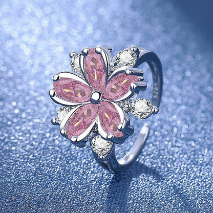 Cherry Blossom Ring | White Gold