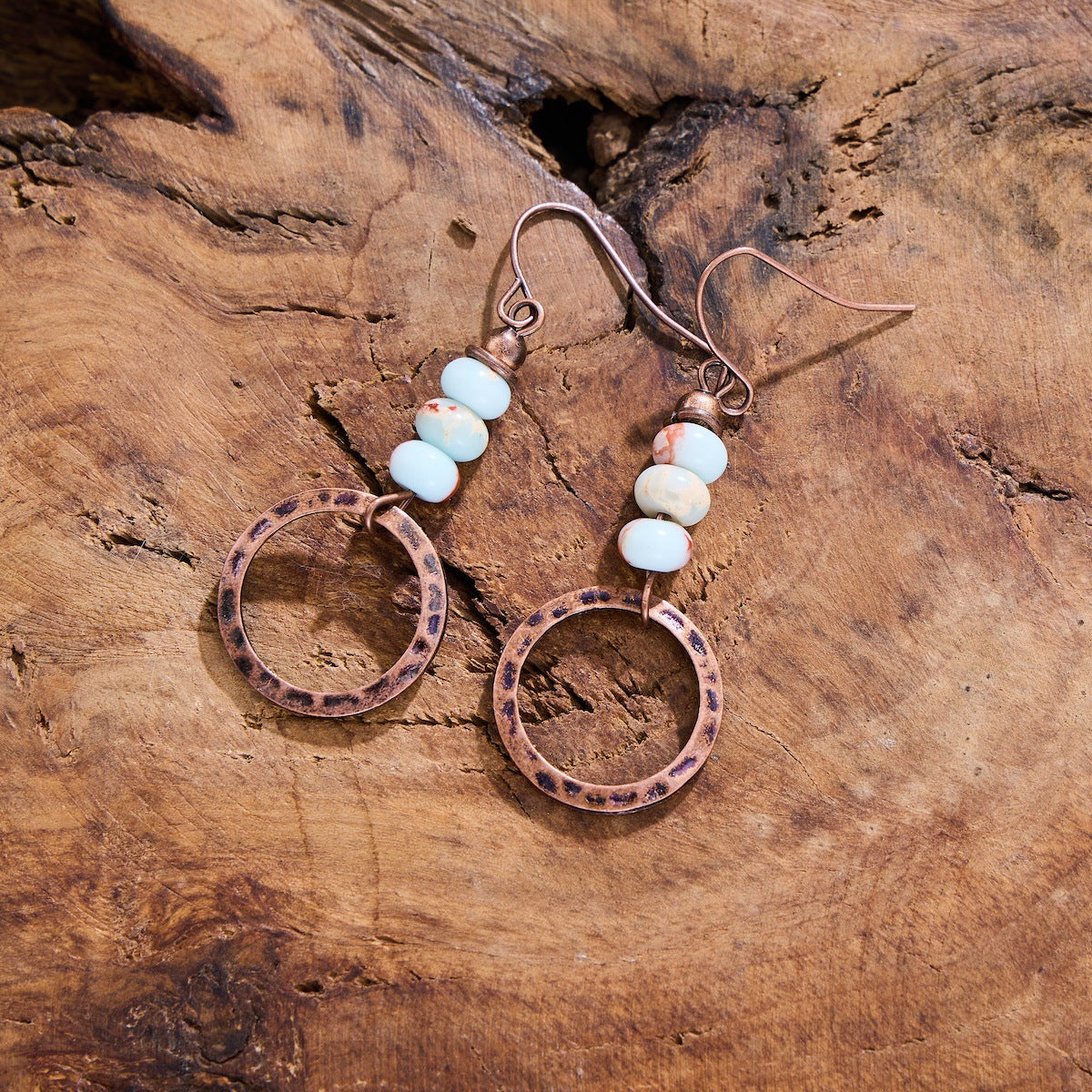 Misty Orb Copper Earrings