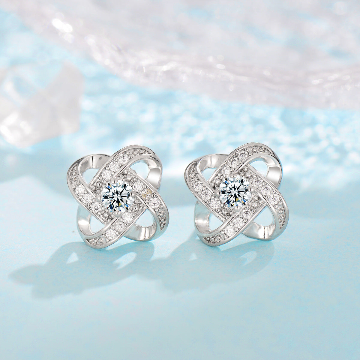 Fleur de Givre Clover Knot Set | White Gold