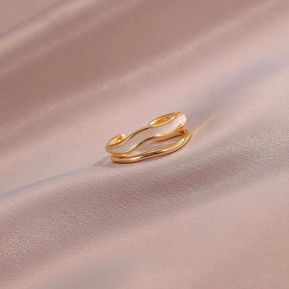 Sahira Layered Wave Ring | Gold
