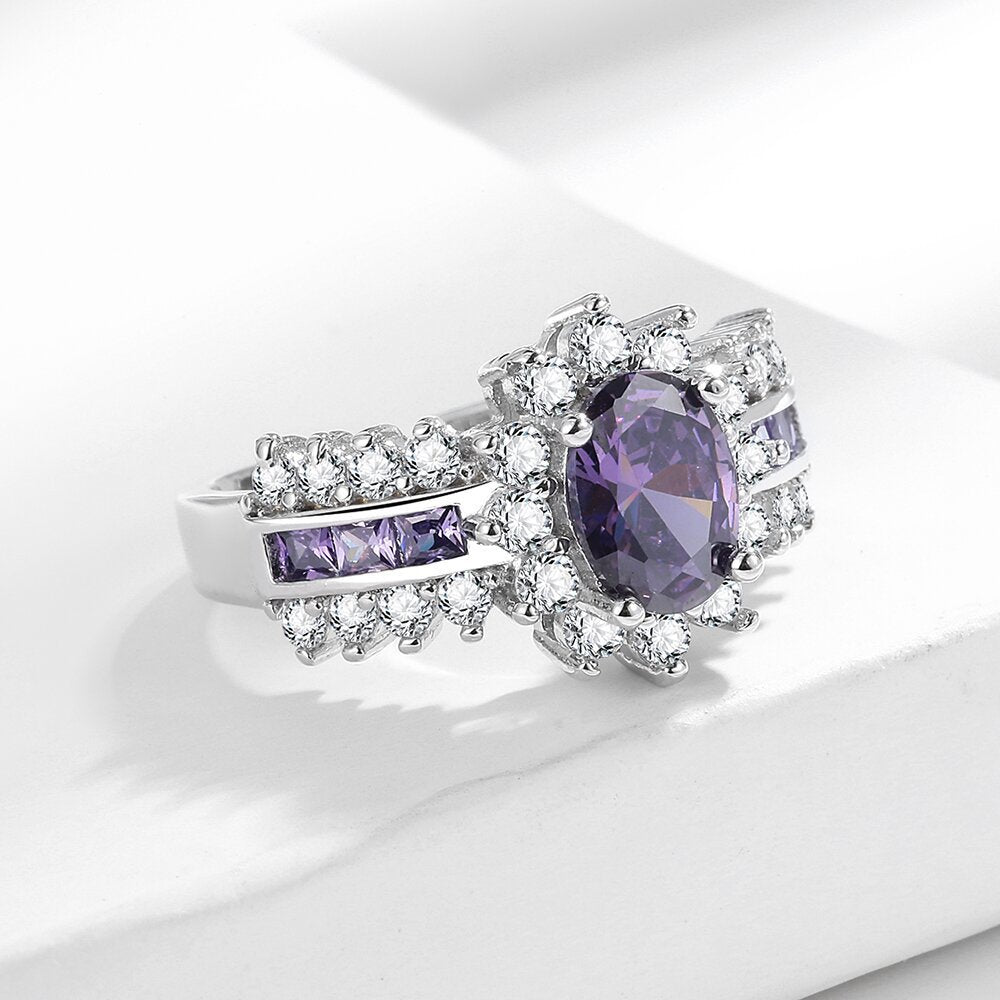 Amethyne Twilight Crown Ring | White Gold