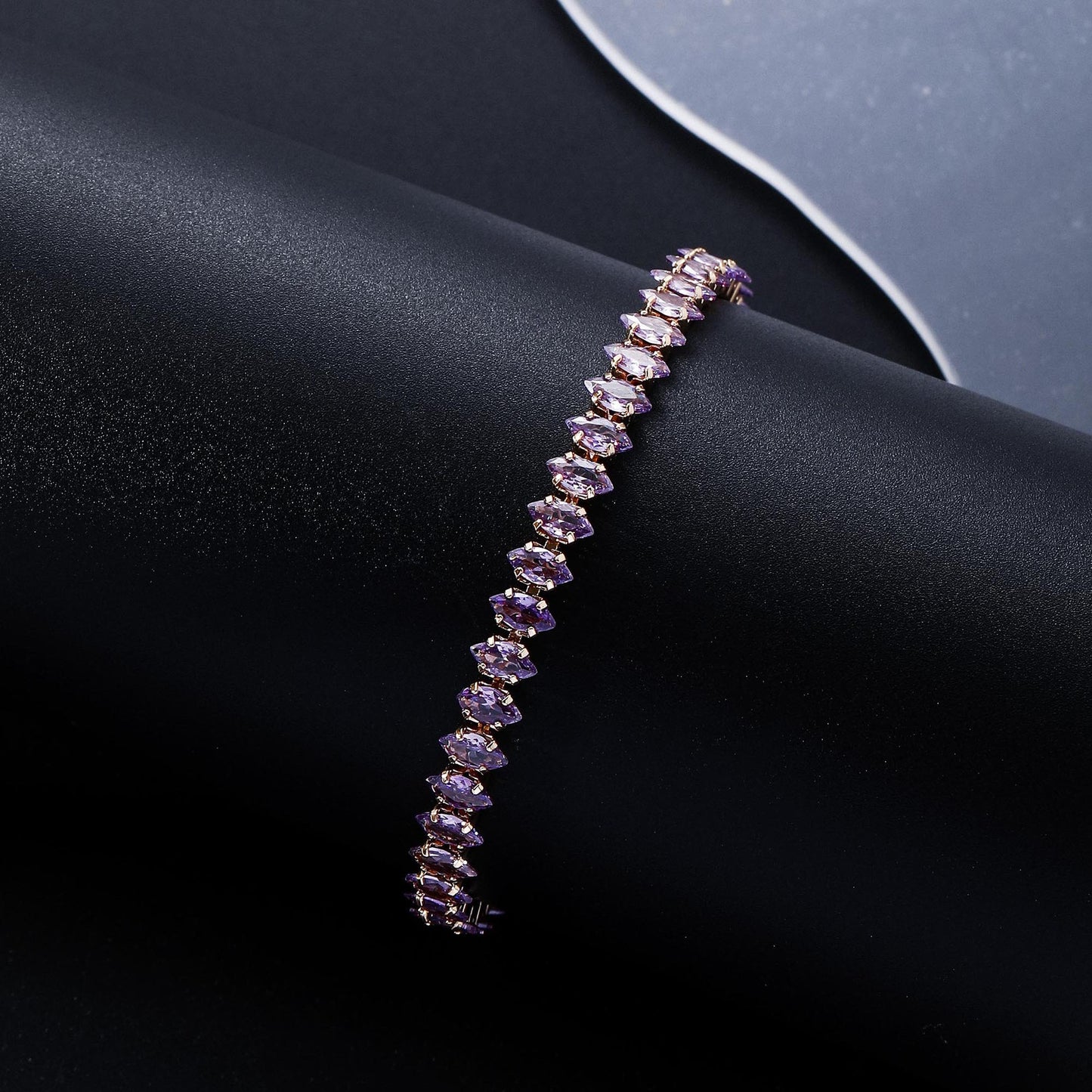 Amethyst Marquise Tennis Bracelet | Gold