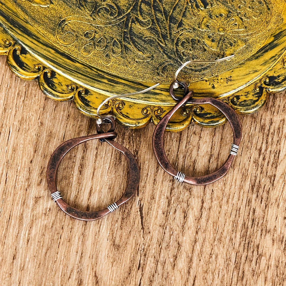 Alessia Woven Copper Earrings