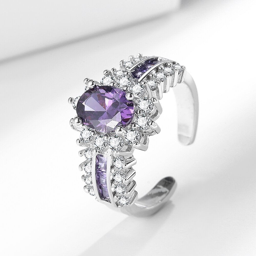Amethyne Twilight Crown Ring | White Gold